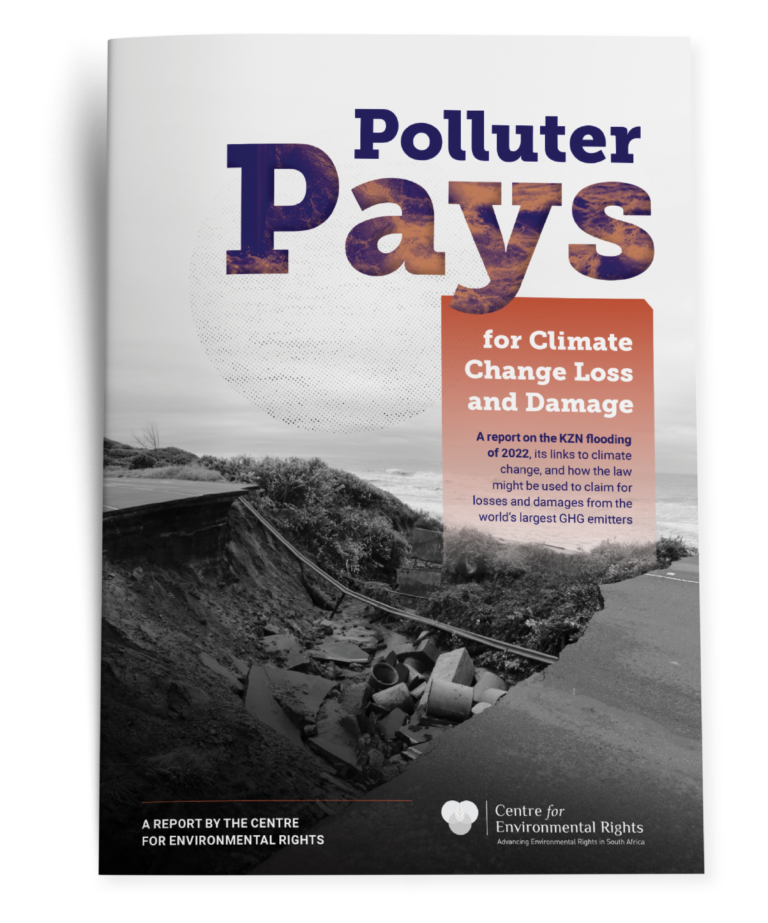 CER Polluters Pay Climate Loss & Damage Publication Design Mockup cover